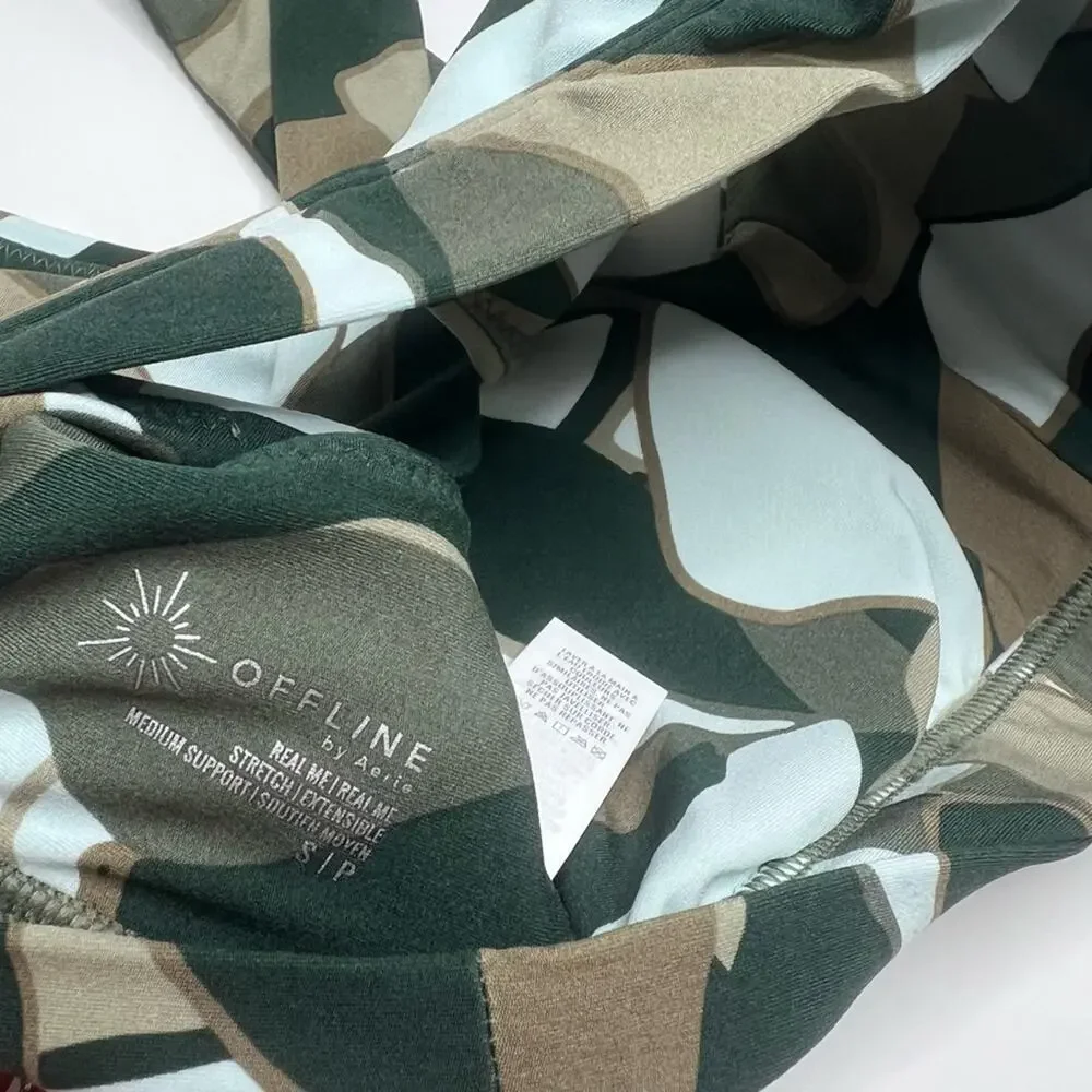 Aerie Offline Green Pattern Sports Bra